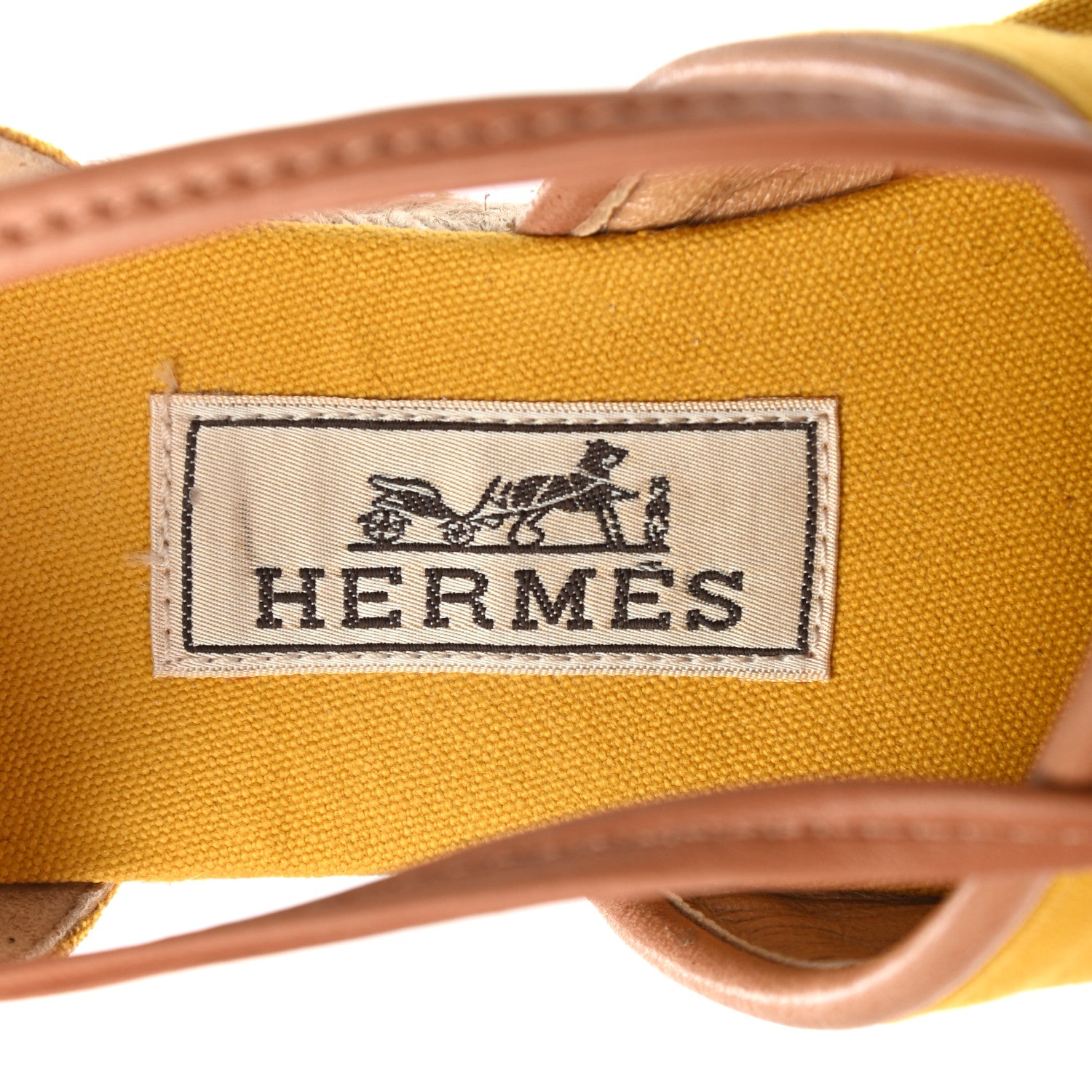 Hermes Canvas Womens Ankle Wrap Espadrilles Flats 38 7 of 9