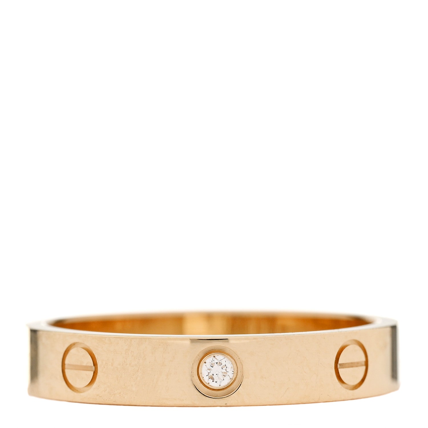 Cartier 18K Yellow Gold Diamond 4mm LOVE Wedding Band Ring 60 9.25 1 of 4