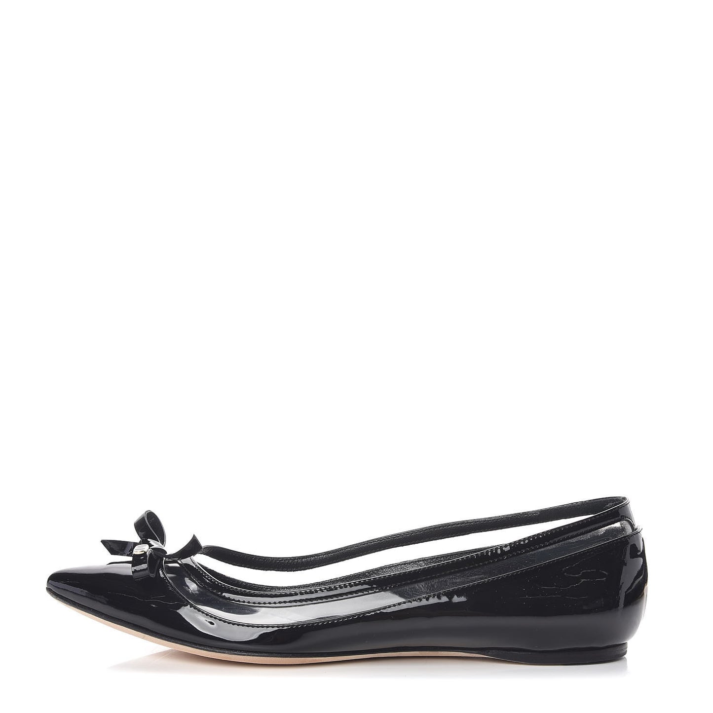 Patent PVC Bow Ballerina Flats 36.5 Black