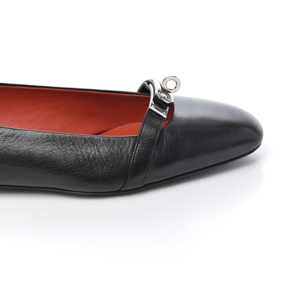 Hermes Goatskin Bilbao Ballerina Flats 36.5 Black 10 of 16
