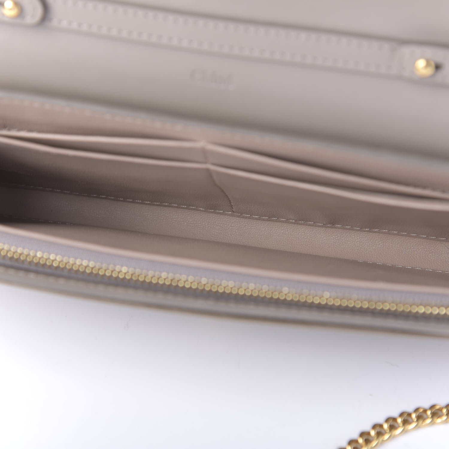 Chloe Grained Calfskin Aby Chain Wallet Motty Grey 5 of 10