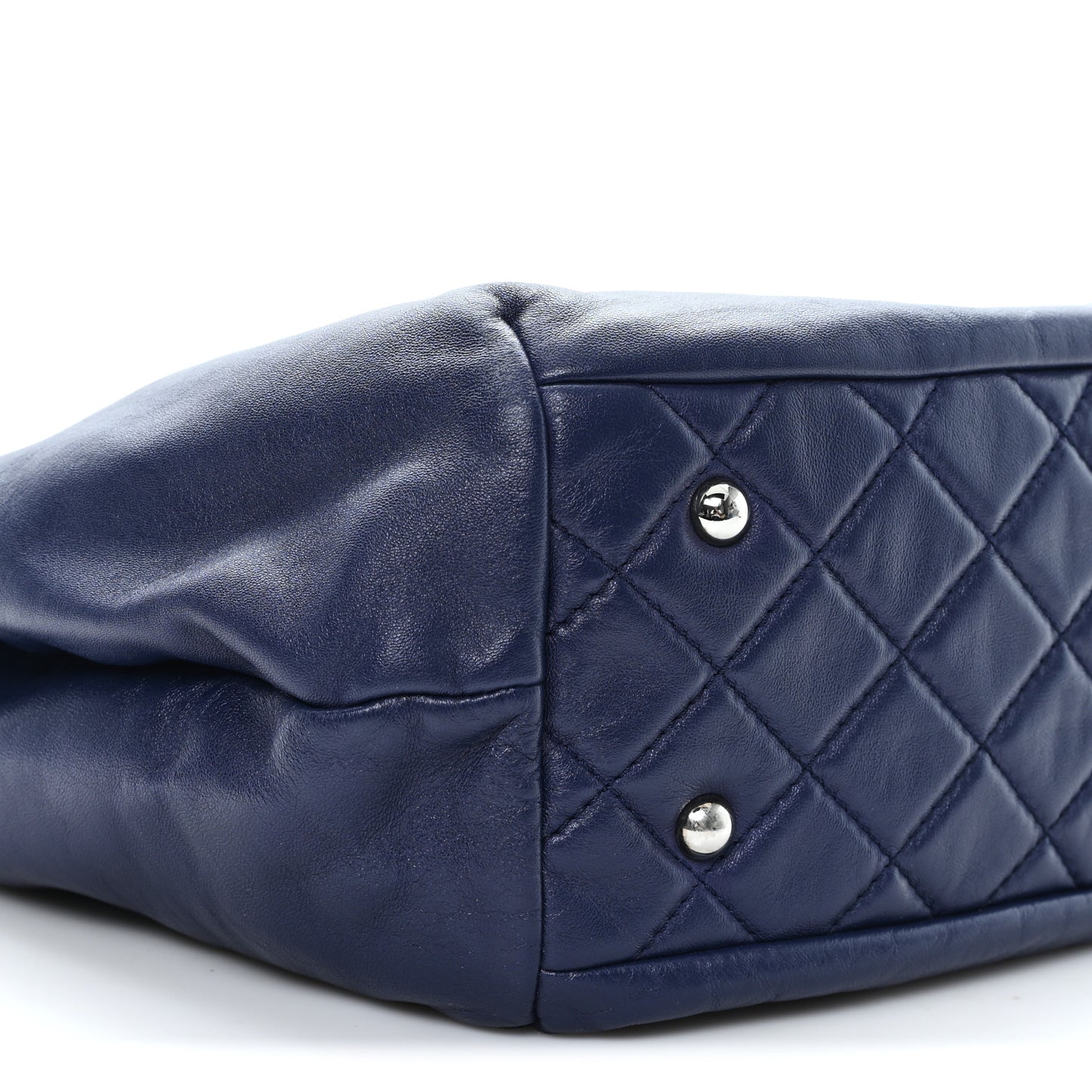 Calfskin Large Trianon Tote Navy Blue