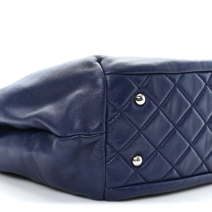 Chanel Calfskin Large Trianon Tote Navy Blue 9 of 11