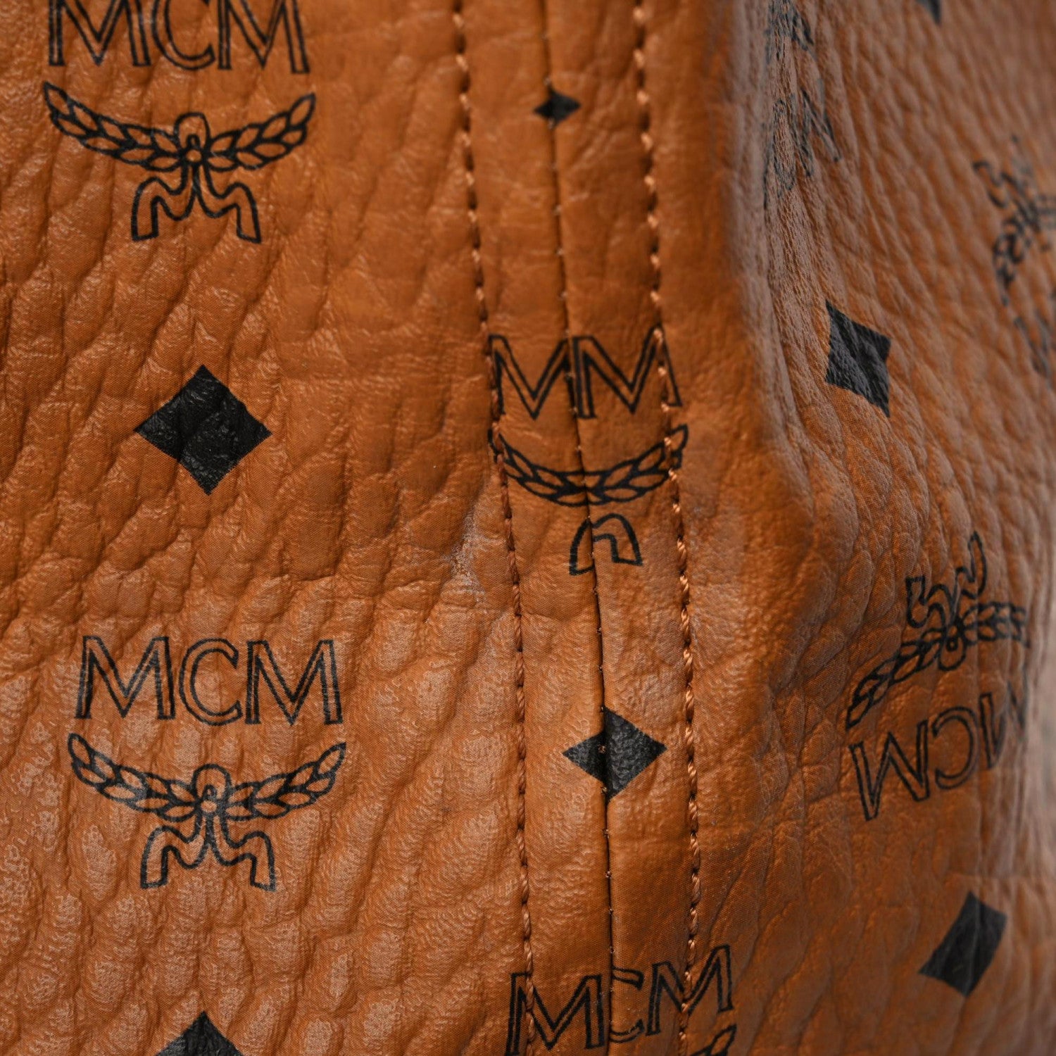 MCM Visetos Large Liz Reversible Shopper Tote Cognac 8 of 19