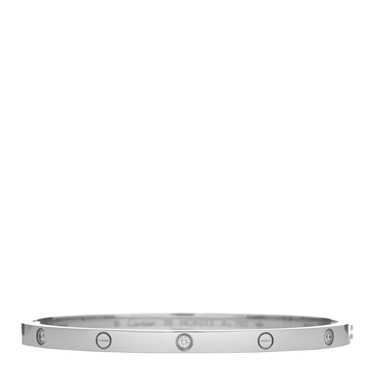 18K White Gold 6 Diamond Small LOVE Bracelet 16