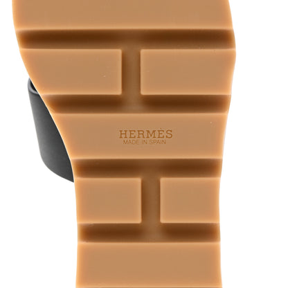 Hermes Calfskin Cork Eze 30 Sandals 37 Black 8 of 10