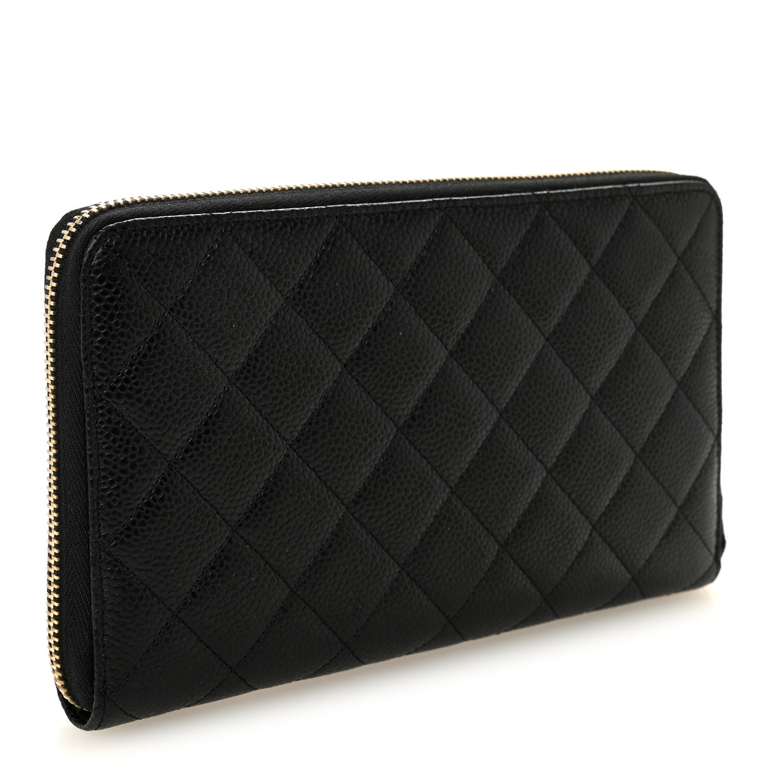 Chanel Caviar Quilted Large Zip Around Organizer Wallet Black 3 of 9