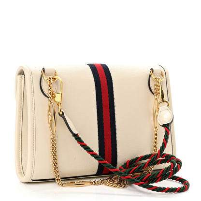 Gucci Textured Calfskin Web Small Rajah Slim Flap Shoulder Bag Mystic White 3 of 13
