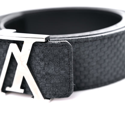 Louis Vuitton Suede Calfskin Mini Damier 40mm LV Initiales Belt 110 44 Carbone 7 of 8