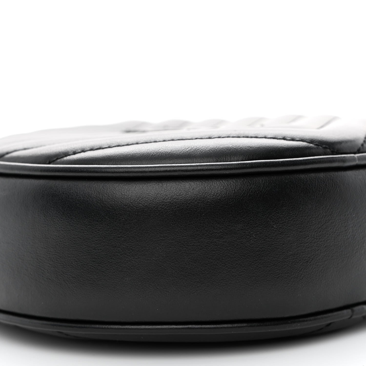 Saint Laurent Calfskin Matelasse Chevron Round Vinyle Camera Bag Black 9 of 10