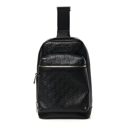 Gucci Guccissima Sling Backpack Black 1 of 9