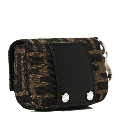 Fendi Fabric Jacquard FF 1974 Nano Baguette Charm Tobacco Moro Black 3 of 10