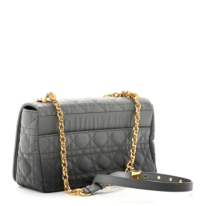 Christian Dior Lambskin Cannage Medium Caro Bag Grey Stone 3 of 9