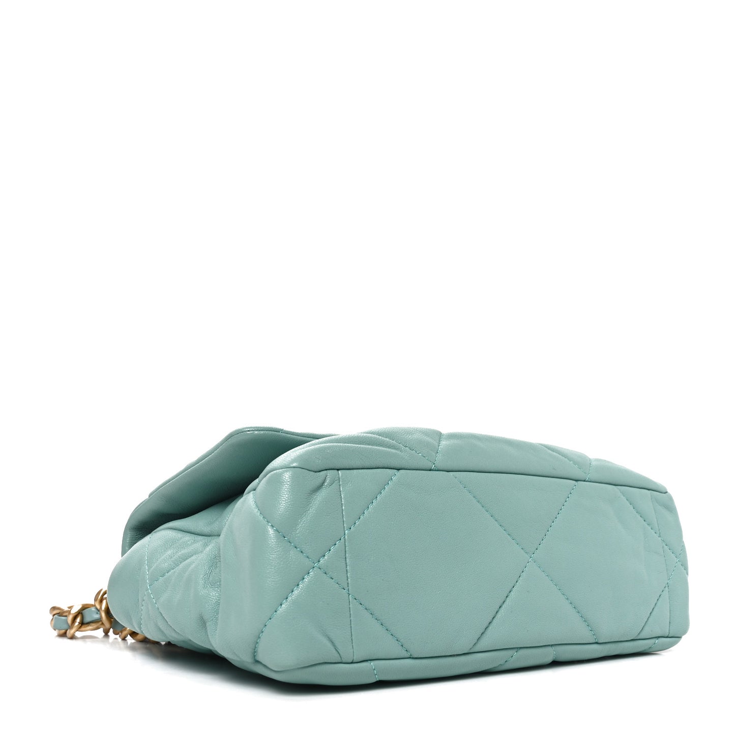 Goatskin Quilted Medium Chanel 19 Flap Light Blue