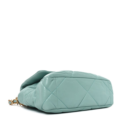 Chanel Goatskin Quilted Medium Chanel 19 Flap Light Blue 4 of 10
