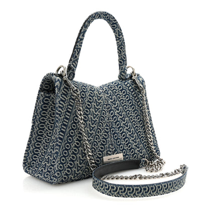 Marc Jacobs Sun Faded Denim Monogram The St Marc Mini Top Handle Bag Blue 3 of 10