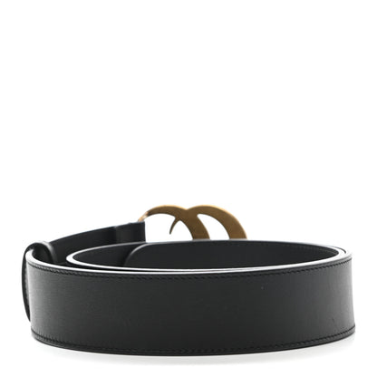 Gucci Moon Calfskin Pearl Double G 40mm Belt 85 34 Black Cream 2 of 5