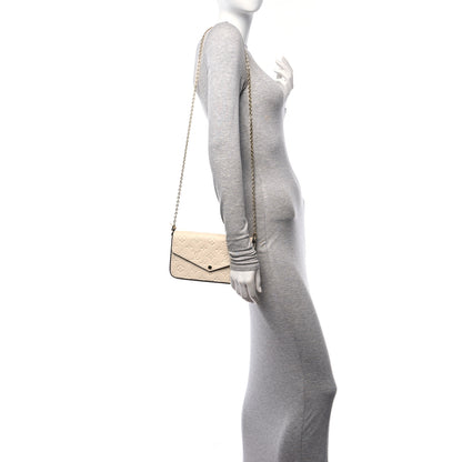 Louis Vuitton Empreinte Pochette Felicie Chain Wallet Cream 2 of 10