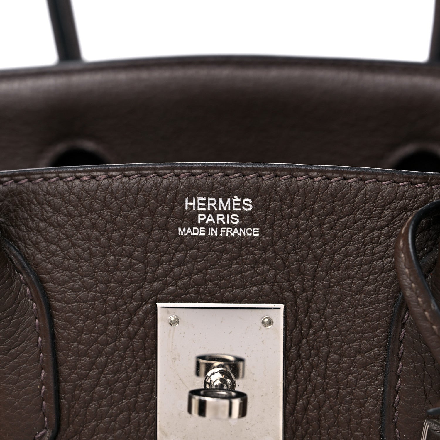 Hermes Taurillon Clemence Birkin 30 Chocolate 6 of 13