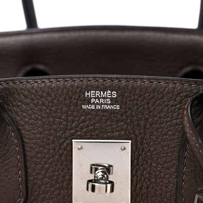 Hermes Taurillon Clemence Birkin 30 Chocolate 6 of 13