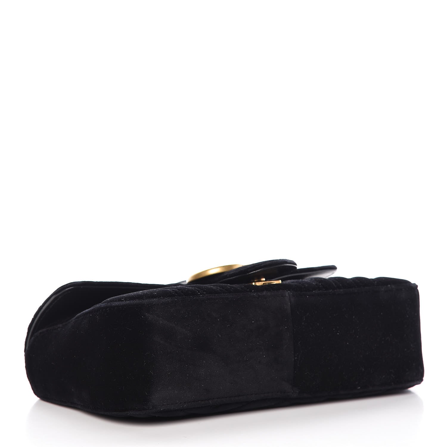 Gucci Velvet Matelasse Small GG Marmont Shoulder Bag Black 4 of 13