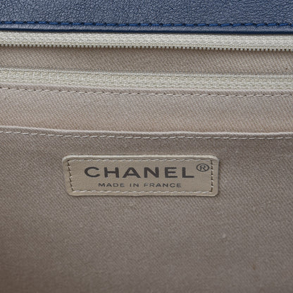 Chanel Calfskin Quilted In the Business Flap Dark Navy Blue 6 of 7