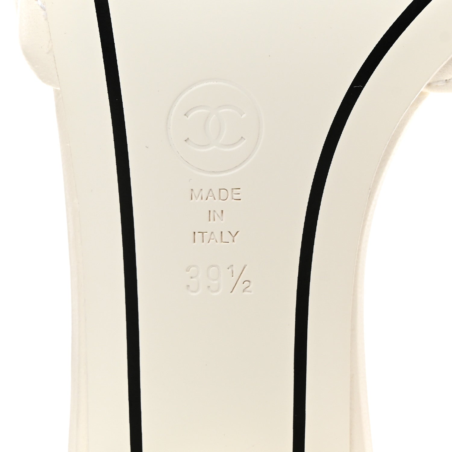 Chanel Lambskin Quilted Textured CC Mules 39.5 White 8 of 8