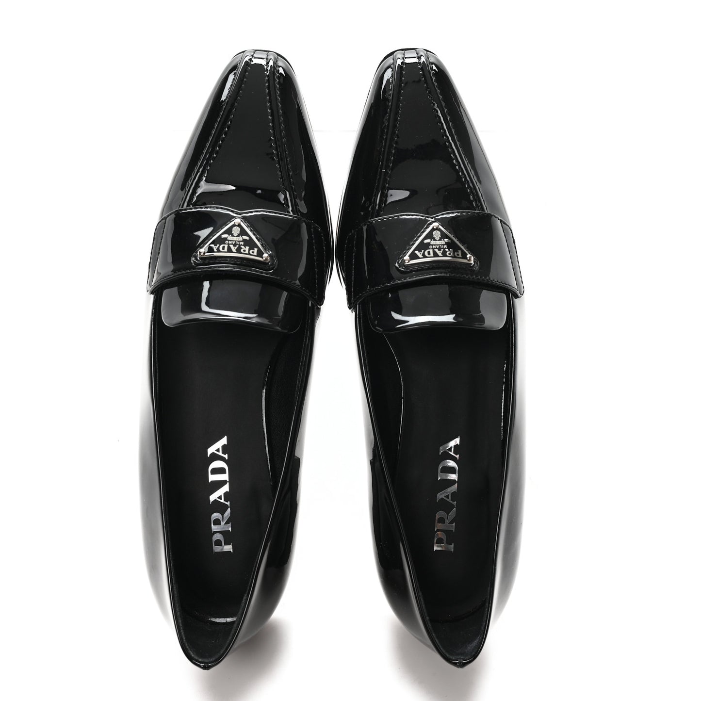 Vernice Triangle Pointed Toe 25mm Loafers 37.5 Black