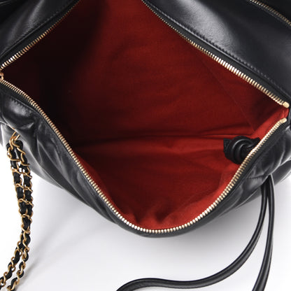 Chanel Lambskin Quilted Large Bowling Bag Black 6 of 12