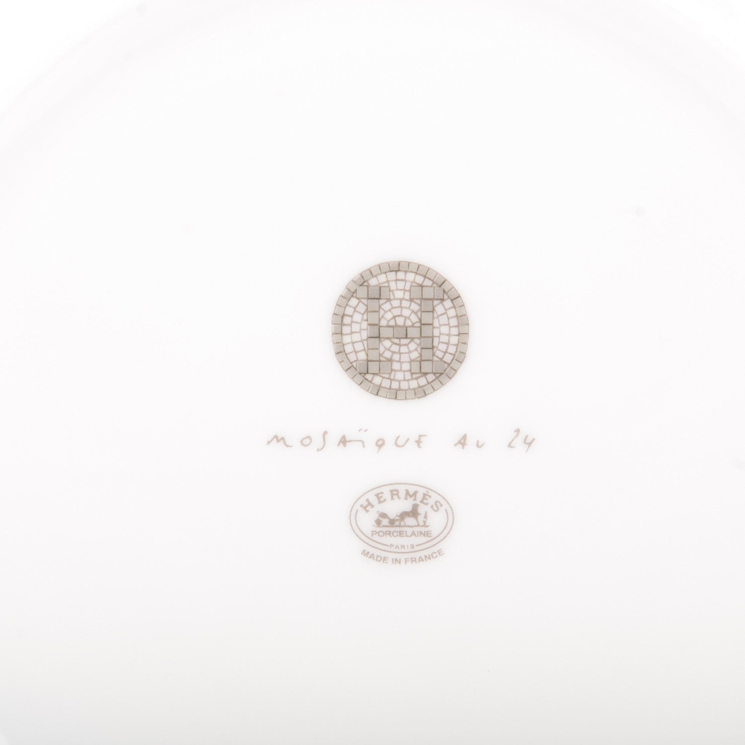 Hermes Porcelain Mosaique au 24 Platine Dessert Plate 8.3 Set of 2 4 of 5