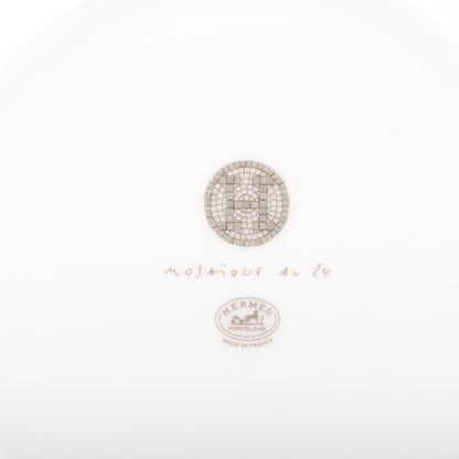 Hermes Porcelain Mosaique au 24 Platine Dessert Plate 8.3 Set of 2 4 of 5