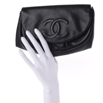 Chanel Caviar Half Moon Wallet On Chain WOC Black 2 of 11