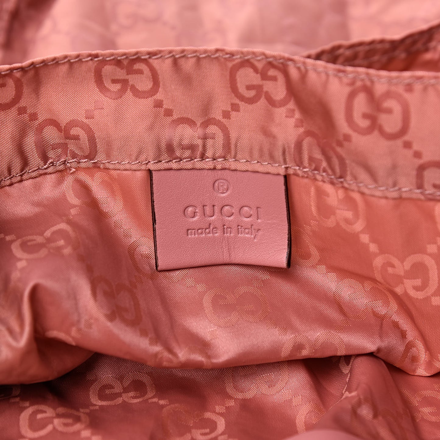 Nylon Monogram Teddy Bear Folding Tote Pink