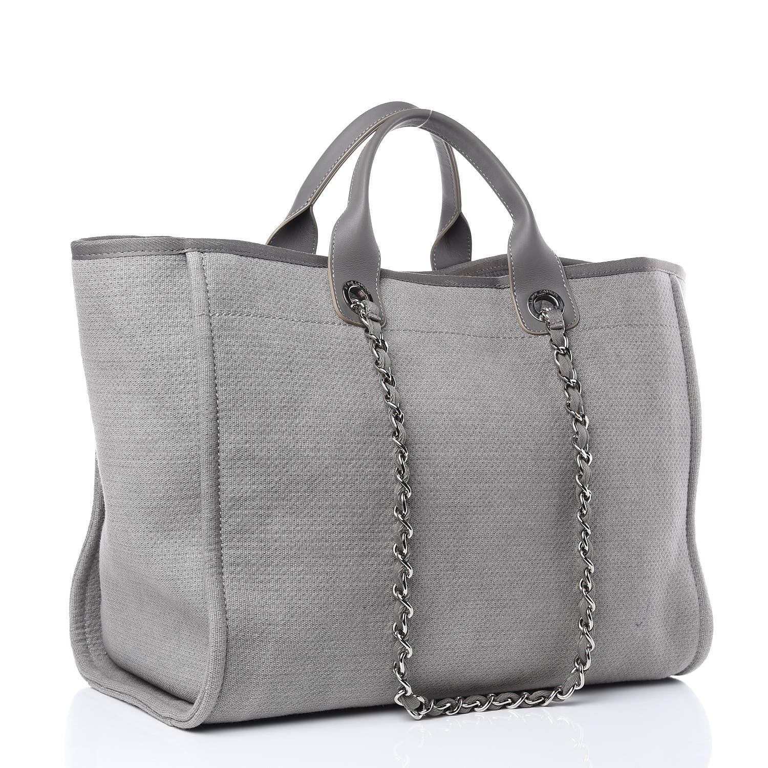 Chanel Canvas Large Deauville Tote Grey 3 of 10