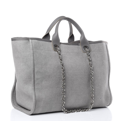 Chanel Canvas Large Deauville Tote Grey 3 of 10