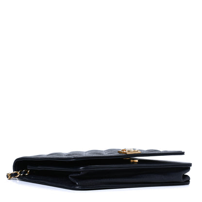 Chanel Caviar Quilted Boy Wallet On Chain WOC Navy 3 of 14