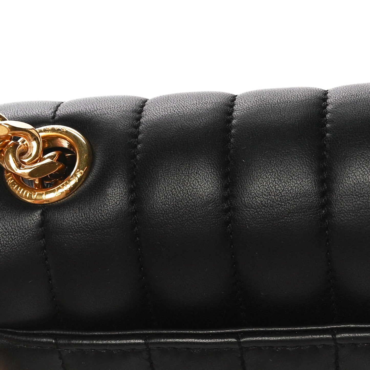 Lambskin Matelasse Monogram Medium Vicky Chain Bag Black