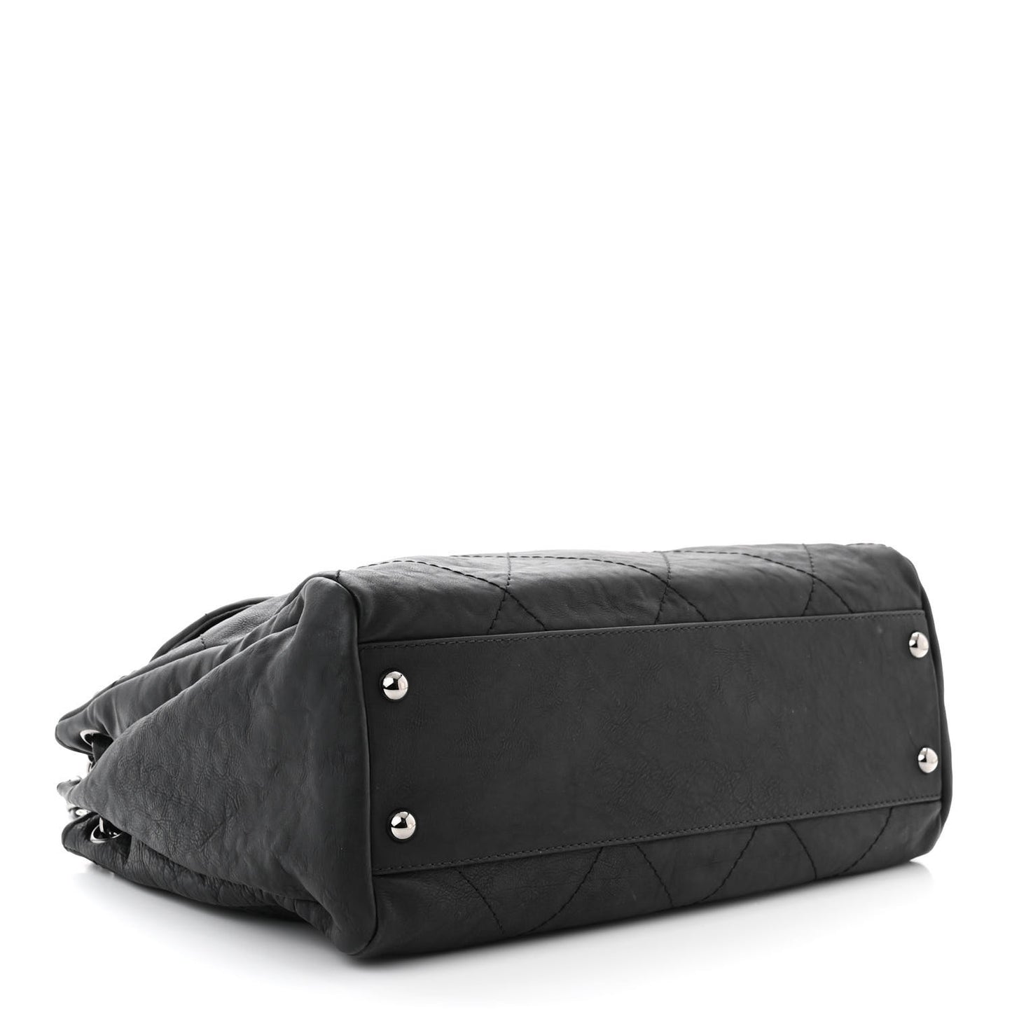 Calfskin Quilted Large Hamptons Flap Black