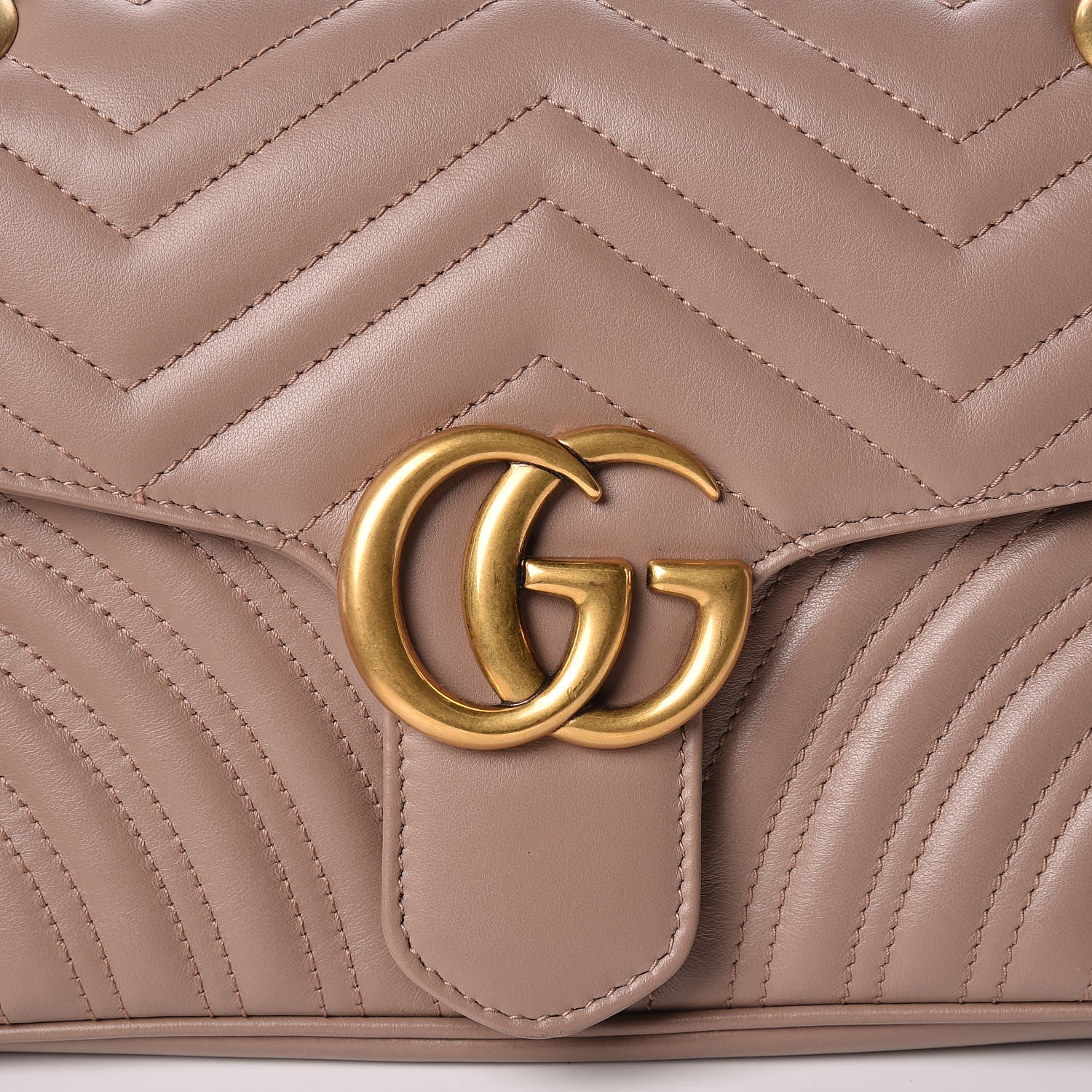 Gucci Calfskin Matelasse Small GG Marmont Shoulder Bag Porcelain Rose 8 of 11
