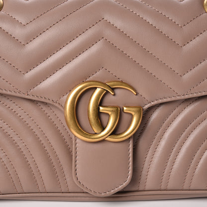 Gucci Calfskin Matelasse Small GG Marmont Shoulder Bag Porcelain Rose 8 of 11