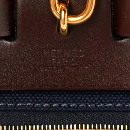 Hermes Toile Militaire Vache Hunter Herbag Zip Retourne 31 PM Rouge Sellier Bleu Marine 7 of 12