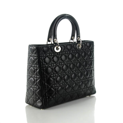 Christian Dior Lambskin Cannage Large Lady Dior Black 3 of 9