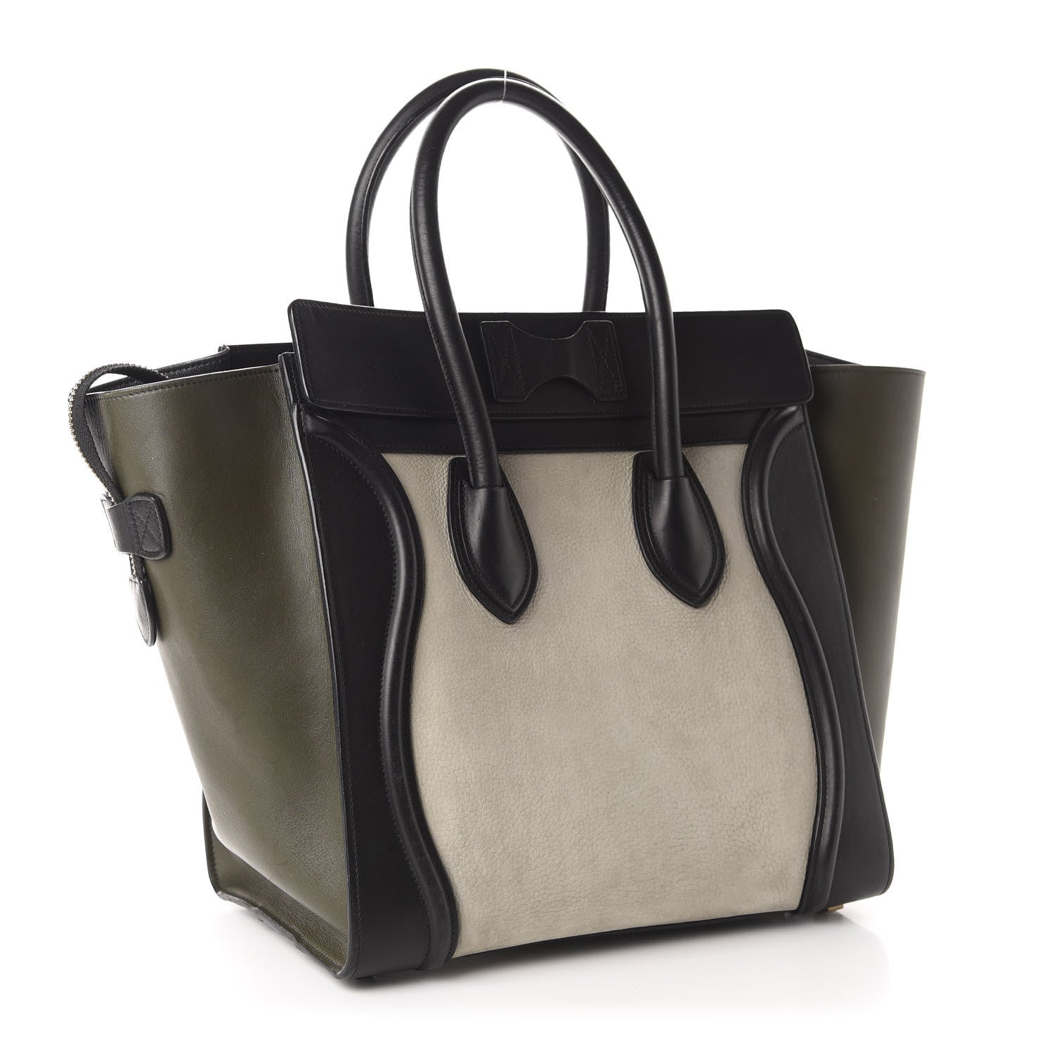 Celine Elephant Calfskin Mini Tri-Color Luggage Chalk 3 of 13
