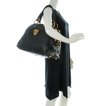 Gucci Calfskin Large Babouska Dome Satchel Black 2 of 7