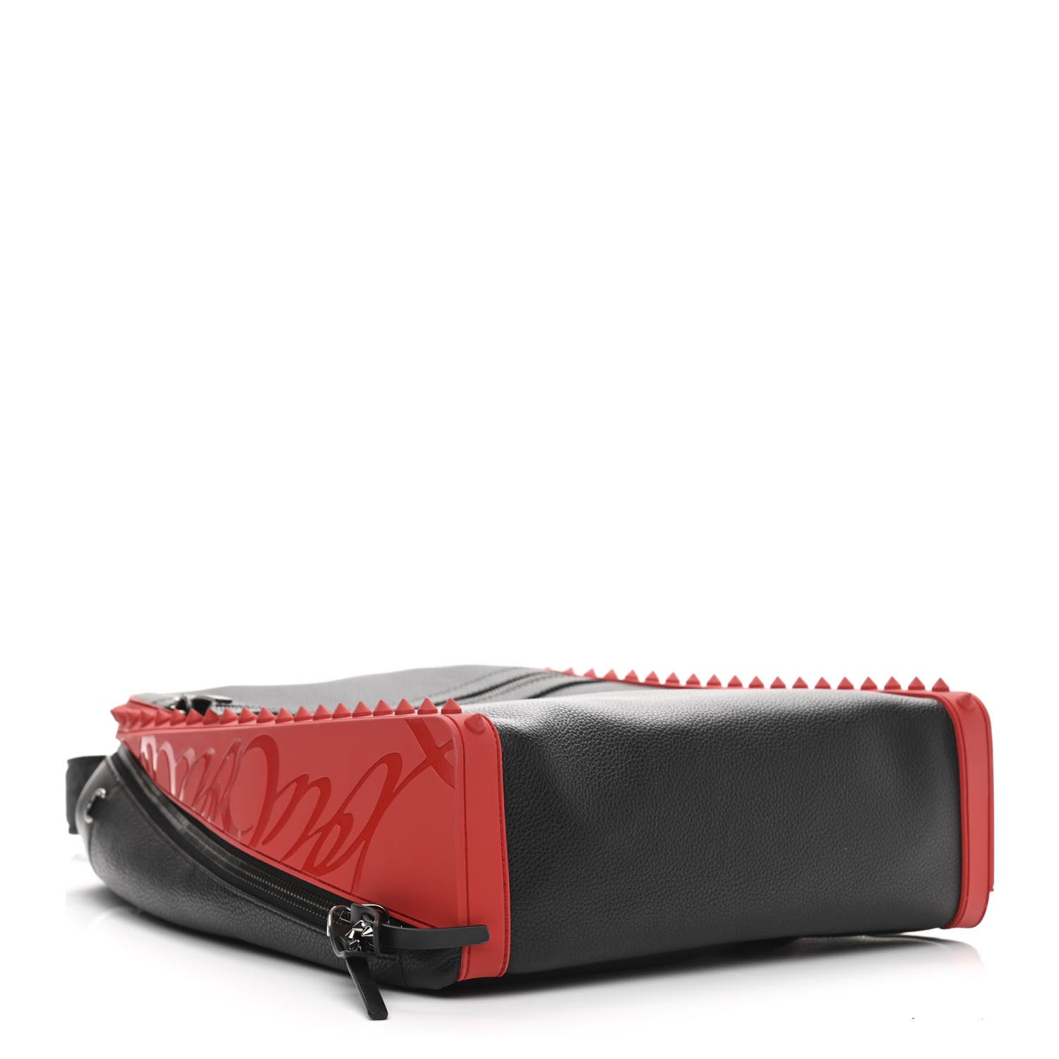 Christian Louboutin Calfskin Nylon Backparis Spiked Backpack Black 4 of 9