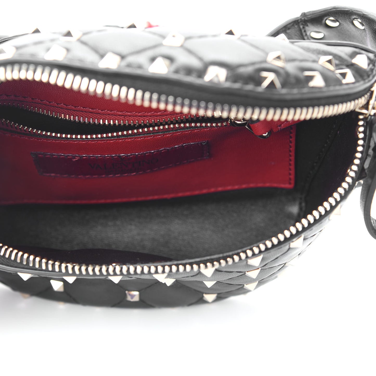 Nappa Rockstud Spike Belt Bag 85 Black