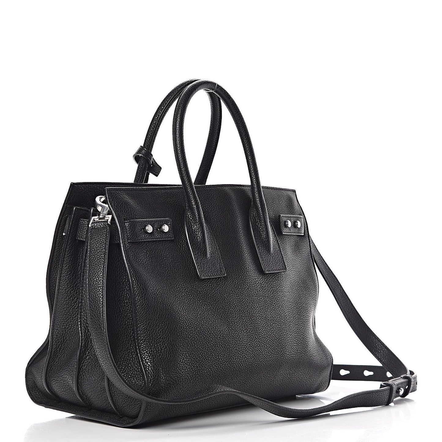 Grained Calfskin Small Souple Sac De Jour Black