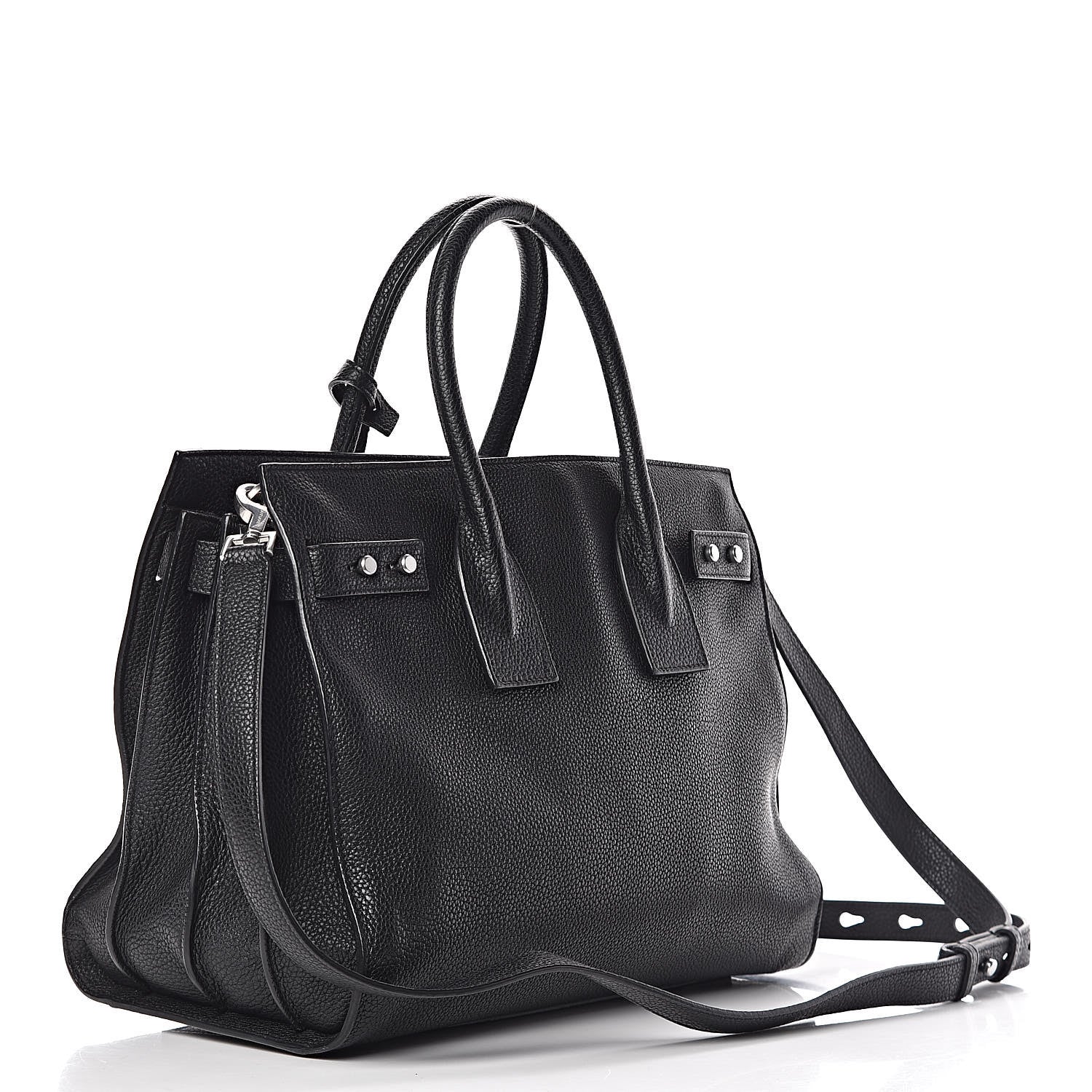 Saint Laurent Grained Calfskin Small Souple Sac De Jour Black 3 of 11