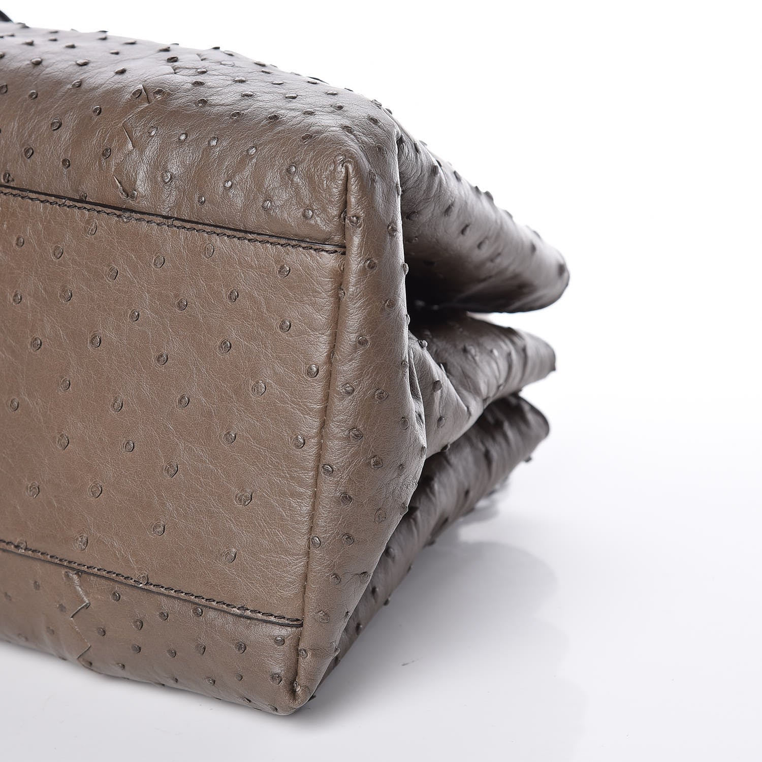 Bottega Veneta Ostrich Small Roma Tote Brown 12 of 17