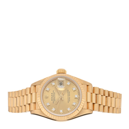 Rolex 18K Yellow Gold Diamond 26mm Datejust President Watch Champagne 69178 2 of 4